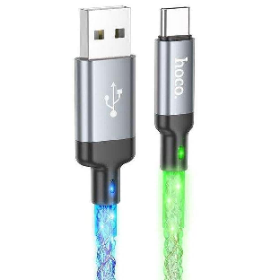 Cable de carga y datos luminoso U112 USB-C, gris｜U112 Type-C 发光充电数据线 88818 灰色