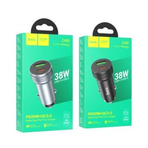 A25-B39 Cargador para automóvil Z49B PD38W con 1 USB-C y 1 USB-A, negro|Z49B 凌度PD38W(1C1A)车载充电器 14399 黑色