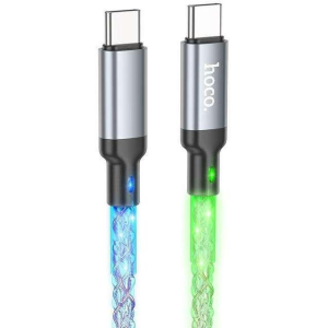 Cable de carga y datos luminoso U112 USB-C a USB-C de 60W, gris｜U112 Type-C to Type-C 发光60W充电数据线 88825 灰色
