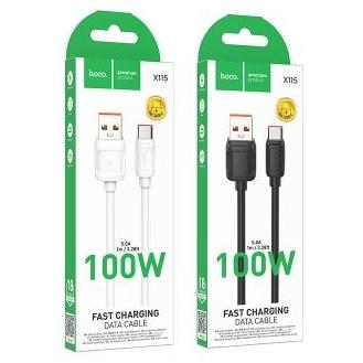 Cable de carga rápida y datos X115 USB-C de 100W, negro｜X115 Type-C 超飞100W快充数据线 51974 黑色