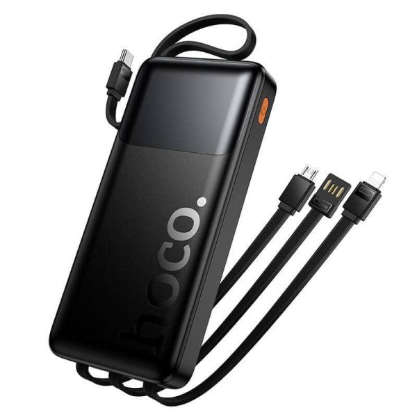 Batería externa J156 de 22,5W + PD20W con cuatro cables y 10000mAh, negra｜J156 创盈22.5W+PD20W全兼容四线移动电源 62277 黑色(10000mAh)(UN)