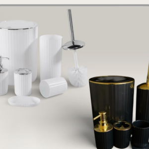 Set de baño 6pcs Colores surtidos: blanco, negro y gris｜浴室六件套（白黑灰混色）