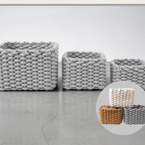Cesto nudo x3 23x18x15cm + 18x14x15cm + 14x10x11cm Colores surtidos｜编结收纳篮三件套（混色）