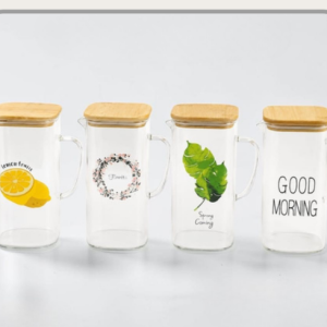 Jarra de vidrio 1200ml Diseños surtidos｜玻璃水壶1200ml（混款）