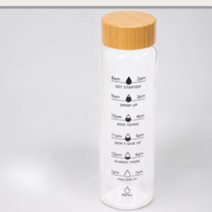 A33-TH-276 Botella de vidrio con tapa de bambu 1000ml|竹盖玻璃水瓶1000ml