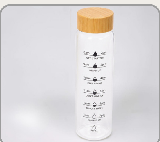 Botella de vidrio con tapa de bambu 1000ml｜竹盖玻璃水瓶1000ml