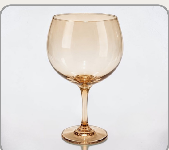 Set x6 copas de vidrio gin ambar 620ml｜琥珀色玻璃金酒杯六件套620ml
