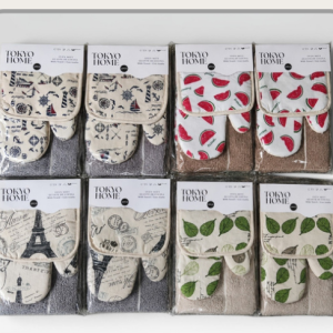 Set x3 manopla + agarradera + repasador 40x60cm Diseños surtidos｜厨房隔热手套锅垫擦巾三件套（擦巾40×60cm）