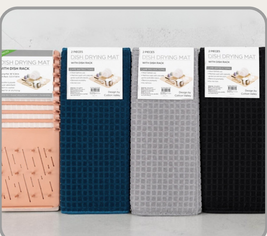 Set x2 escurridor + paño absorvente 15x21cm Colores surtidos｜沥水垫吸水布两件套15×21cm