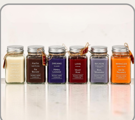 Vela decorativa aromática 7x13cm Colores y aromas surtidos｜装饰香薰蜡烛7×13cm（混色混香）