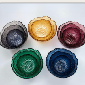 Set x3 bowls de vidrio 13x6cm + 17x7,5cm + 20x8,5cm Colores surtidos｜玻璃碗三件套（混色）