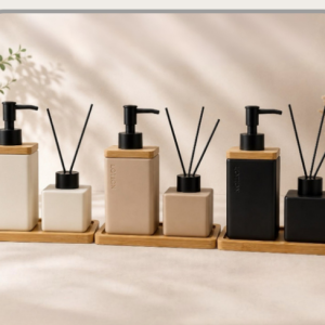 Set x2 dispenser jabón/difusor de cerámica Colores surtidos｜陶瓷皂液器香薰瓶两件套（混色）