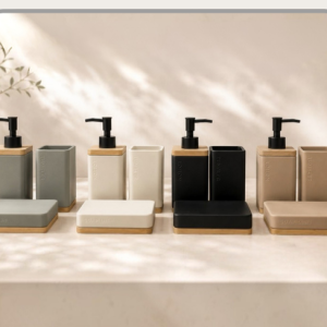 Set de baño x3 Dispenser + jabonera + porta cepillos｜浴室三件套（皂液器、皂碟、牙刷架）