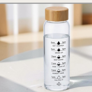 A33-TH-385 Botella de vidrio con tapa de bambú 700ml|竹盖玻璃水瓶700ml