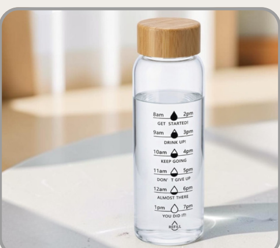 Botella de vidrio con tapa de bambú 700ml｜竹盖玻璃水瓶700ml