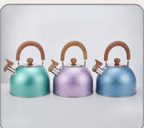 Pava metalizada de acero inoxidable de 2,5L Colores surtidos｜不锈钢金属色烧水壶2.5L（混色）