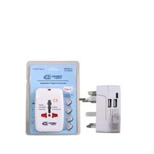 ADAPTADOR ENCHUFE UNIVERSAL VIAJERO 2puertos USB+1TipoC LAMBO TECH DESARMADA 200u｜LAMBO TECH 通用旅行插头适配器 2 个 USB 接口 + 1 个 Type-C 接口（散装）（200件）