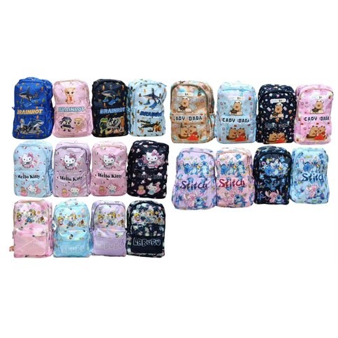 MOCHILA ESCOLAR ESTAMPADA DE PERSONAJES 120u｜印花卡通书包（120件）