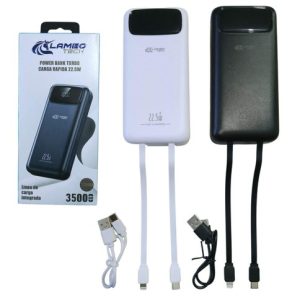 CARGADOR PORTATIL POWER BANK CARGA RAPIDA 22.5w LAMBO TECH LT-26088 35000mAh 25negro 25blanco 50u｜LAMBO TECH LT-26088 35000mAh 22.5W 快充移动电源（黑色 25 个，白色 25 个）（50件）