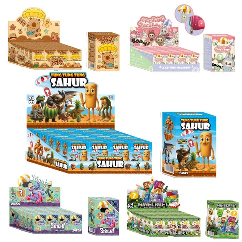 CAJA SORPRESA FIGURITA c/ PARACAIDA PERSONAJE 187-006 Brain rot Capybara Minecraft Labubu Stitch 115｜惊喜盒人偶，带降落伞，角色编号187-006，脑腐烂，水豚，我的世界，拉布布，史迪奇