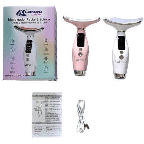 MASAJEADOR FACIAL ELECTRICA LAMBO LADY LT-25M14 RECARGABLE 150u｜Lambo Lady LT-25M14可充电电动面部按摩器（150件）