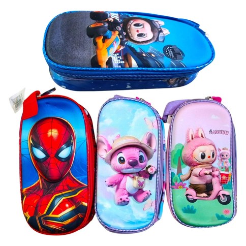 CARTUCHERA 3D 1 CIERRE 13.5x12cm PERSONAJES SURTIDO 300u｜3D拉链铅笔盒（13.5x12厘米），图案随机（300件）