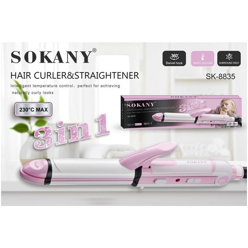 PLANCHA ALISADOR BUCLERA 3en1 SOKANY SK-8835 60u｜SOKANY SK-8835 三合一卷发棒/直发器（60件）