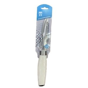 CUCHILLO DE COCINA FILETEADOR SIERRA GRANDE P-CB23 MANGO BLANCO 7 1.8mm 240u｜P-CB23 大型锯齿鱼片刀（白色手柄，7 英寸 x 1.8 毫米）（240件）