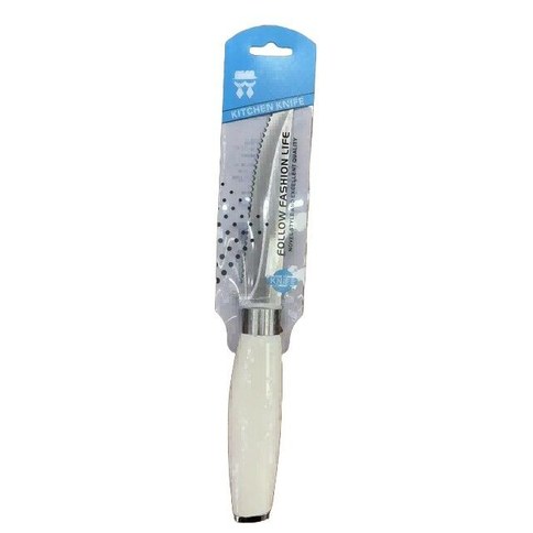 CUCHILLO DE COCINA FILETEADOR SIERRA GRANDE P-CB23 MANGO BLANCO 7 1.8mm 240u｜P-CB23 大型锯齿鱼片刀（白色手柄，7 英寸 x 1.8 毫米）（240件）