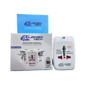 ADAPTADOR  UNIVERSAL VIAJERO DOBLE PUERTO USB  LT-25E06 LAMBO TECH 100u｜Lambo Tech LT-25E06通用旅行适配器，带双USB接口（100件）