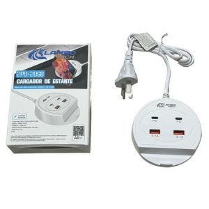 CARGADOR ESTACION DE CARGA 2PD+2USB c/PORTACELULAR LAMBO TECH LT-25AL24 REDONDO 200u｜Lambo Tech LT-25AL24圆形双PD+双USB充电站（带手机支架）（200件）