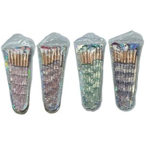 KIT DE BROCHAS PARA MAQUILLAJE  *7pcs C/BRILLO  720u｜化妆刷套装，7支装，带闪粉（720件）