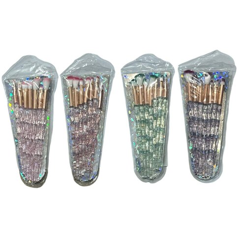 KIT DE BROCHAS PARA MAQUILLAJE  *7pcs C/BRILLO  720u｜化妆刷套装，7支装，带闪粉（720件）