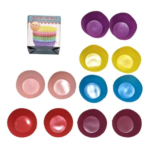 MOLDE de SILICONA p/CUPCAKE MUFFINS x12pcs 300u｜硅胶纸杯蛋糕/玛芬模具，12个装（300件）