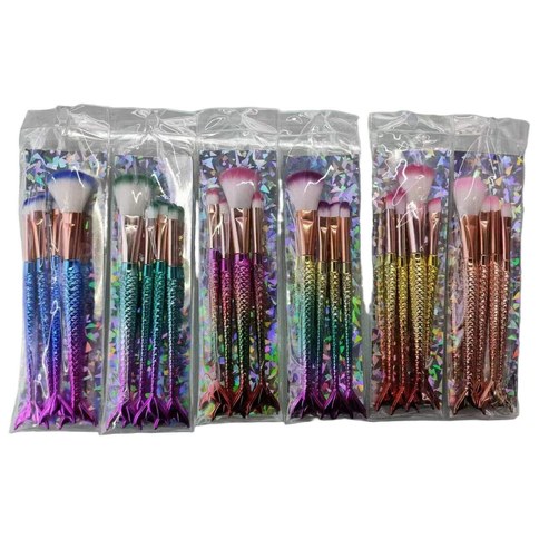 KIT DE BROCHAS PARA MAQUILLAJE *4pcs SIRENA  720u｜化妆刷套装*4支美人鱼款（720件）