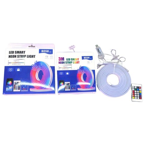 TIRA LED NEON RGB EXTERIOR USB 5v 3m 40u｜户外RGB霓虹LED灯条，USB 5V，3米（40件）