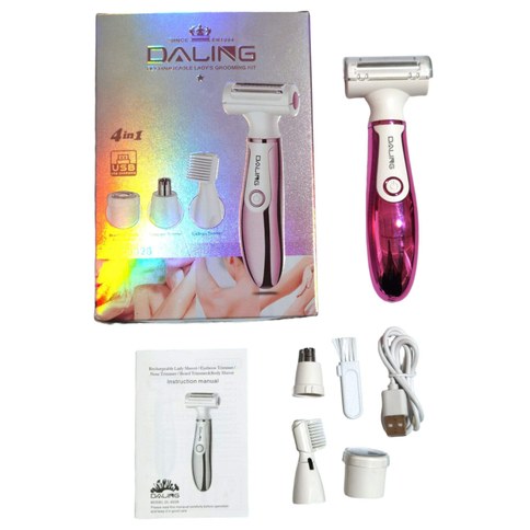 DEPILADOR ELECTRICA 4en1 DALING DL-6028 RECARGABLE 60u｜DALING DL-6028 四合一可充电电动脱毛器（60件）
