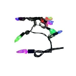 GUINARLA DE LUCES RGB EXTERIOR CABLE NEGRO 28 FOCO PINO 100u｜户外 RGB 串灯，黑色电线，28 个松树形灯泡（100 串）（100件）