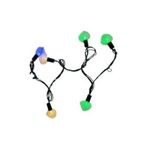 GUINARLA DE LUCES RGB EXTERIOR CABLE NEGRO 28 FOCO CORAZON 100u｜户外 RGB 串灯，黑色电线，28 个心形灯泡（100 串）（100件）