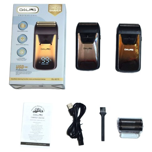AFEITADORA ELECTRICA DALING PROFESIONAL DL-9215 c/VISOR LCD USB RECARGABLE 1200mAh 60u｜DALING专业电动剃须刀 DL-9215，带液晶显示屏，USB充电，1200mAh（60件）