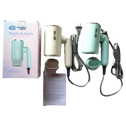 SECADOR DE CABELLO PLEGABLE POTENTE LAMBO TECH LT-25S01 1500w 220v 50u｜LAMBO TECH强力折叠式吹风机，1500W，220V（50件）