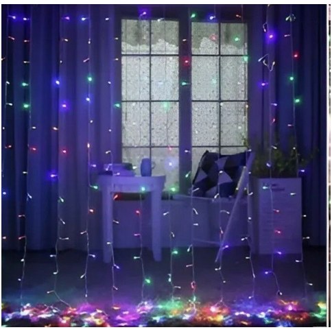 CORTINA LUZ LED RGB 3mx2m 160 luces 100u｜RGB LED窗帘灯，3米 x 2米，160灯（100件）