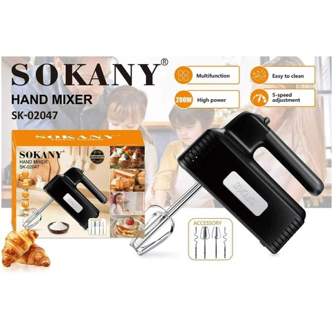 BATIDORA DE MANO SOKANY SK-02047 200w 5velocidades 24u｜SOKANY SK-02047 手持式搅拌机，200瓦，5档速度（24件）