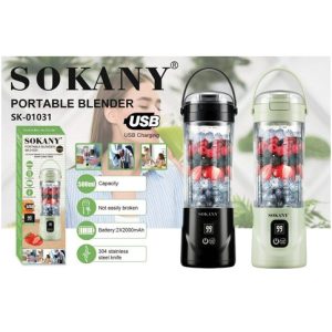 LICUADORA PORTATIL SOKANY SK-01031 RECARGABLE 500ml 24u｜SOKANY SK-01031 可充电便携式搅拌机，500毫升（24件）