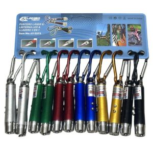 PUNTERO LASER LED 3en1 LLAVERO LAMBO TECH LT-2575 x12pcs BLISTER 1200u｜LAMBO TECH LT-2575 三合一 LED 激光指示器钥匙扣（12 个，吸塑包装）（1200件）