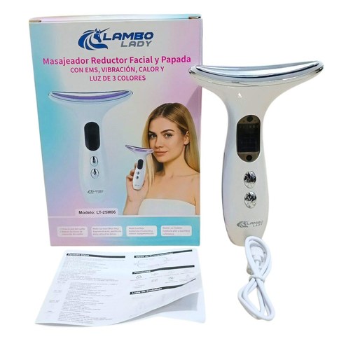 MASAJEADOR REDUCTOR FACIAL Y PAPADA EMS LAMBO LADY LT-25M06 RECARGABLE 100u｜兰博女士 LT-25M06 可充电 EMS 面部及下巴瘦身按摩器（100件）