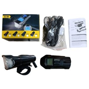 LUZ LED BICICLETA XA-585A  DELANTERA c/VISOR KILOMETRAJE RECARGABLE 120u｜XA-585A 可充电前置LED自行车灯，带里程显示（120件）