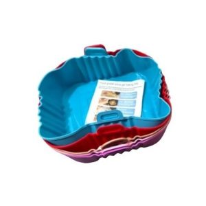 MOLDE BANDEJA  de SILICONA p/FREIDORA DE AIRE CUADRADO REUTILIZABLE 100g 200u｜可重复使用方形硅胶空气炸锅托盘模具，100克（200件）