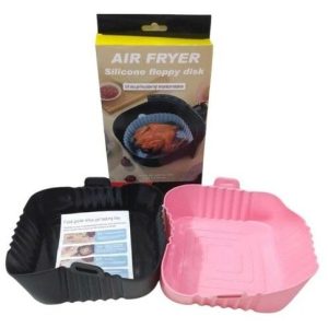 MOLDE BANDEJA  de SILICONA p/FREIDORA DE AIRE CUADRADO REUTILIZABLE 70g 200u｜可重复使用的方形硅胶空气炸锅托盘模具，70克（200件）