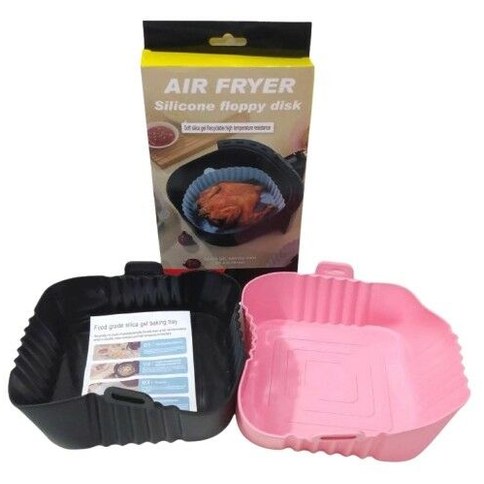 MOLDE BANDEJA  de SILICONA p/FREIDORA DE AIRE CUADRADO REUTILIZABLE 70g 200u｜可重复使用的方形硅胶空气炸锅托盘模具，70克（200件）